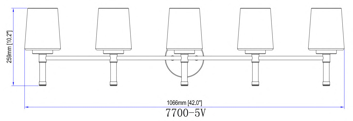 Vanity Z-Lite 7700-5V-CH Chrome Henri 5 Light Vanity Z-Lite