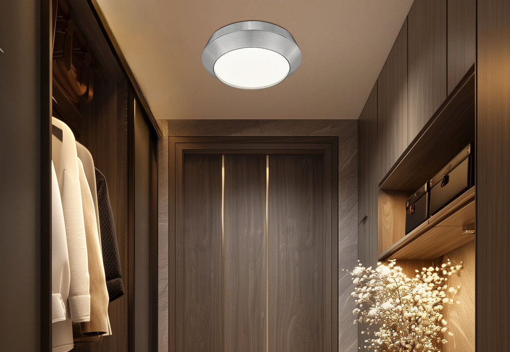 Flush Mount Z-Lite 7701F12-BN-LED Brushed Nickel Quasars 1 Light Flush Mount Z-Lite