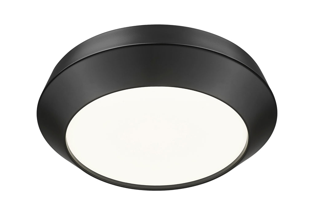 Flush Mount Z-Lite 7701F12-MB-LED Matte Black Quasars 1 Light Flush Mount Z-Lite
