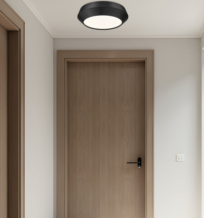 Flush Mount Z-Lite 7701F12-MB-LED Matte Black Quasars 1 Light Flush Mount Z-Lite