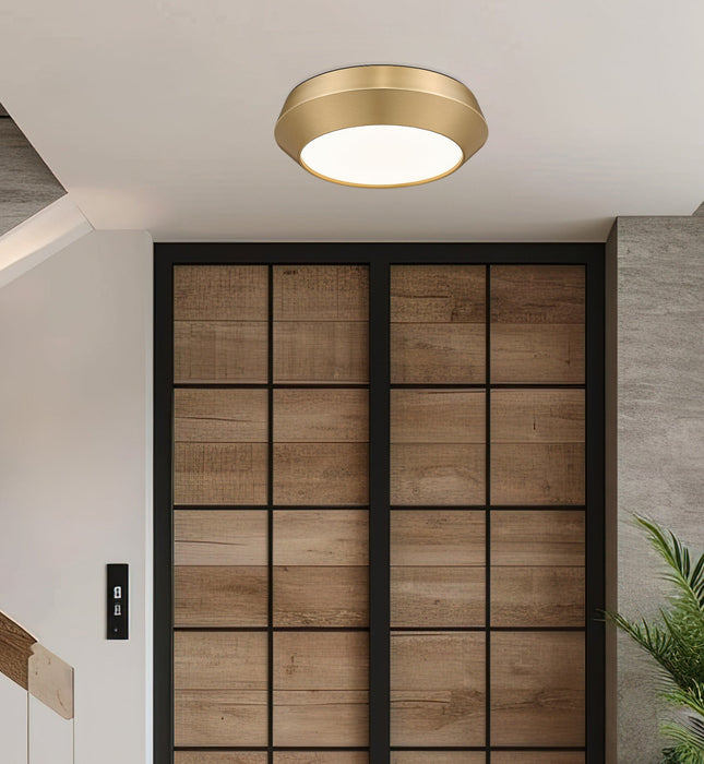 Flush Mount Z-Lite 7701F12-MGLD-LED Modern Gold Quasars 1 Light Flush Mount Z-Lite