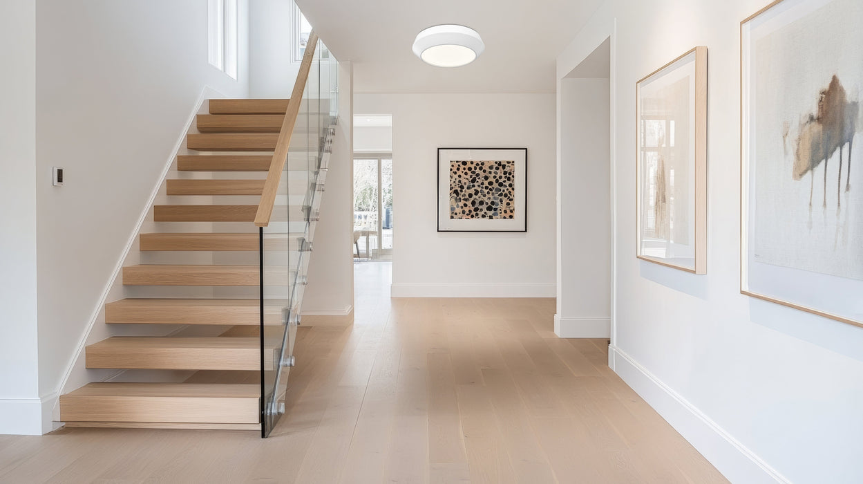 Flush Mount Z-Lite 7701F12-MW-LED Matte White Quasars 1 Light Flush Mount Z-Lite