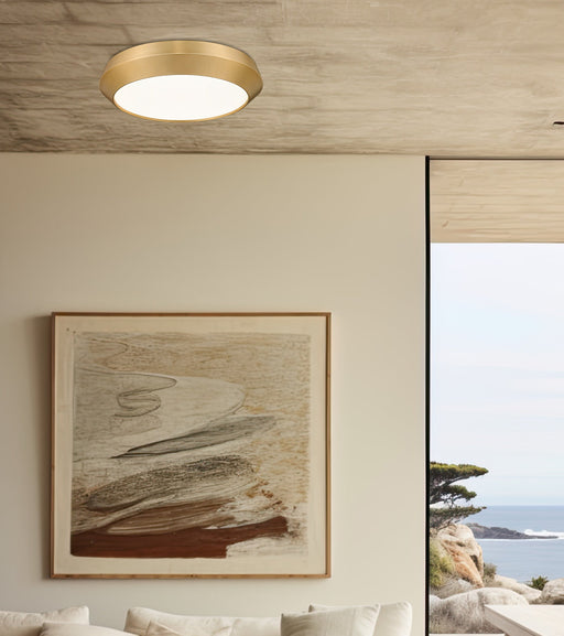 Flush Mount Z-Lite 7701F16-MGLD-LED Modern Gold Quasars 1 Light Flush Mount Z-Lite
