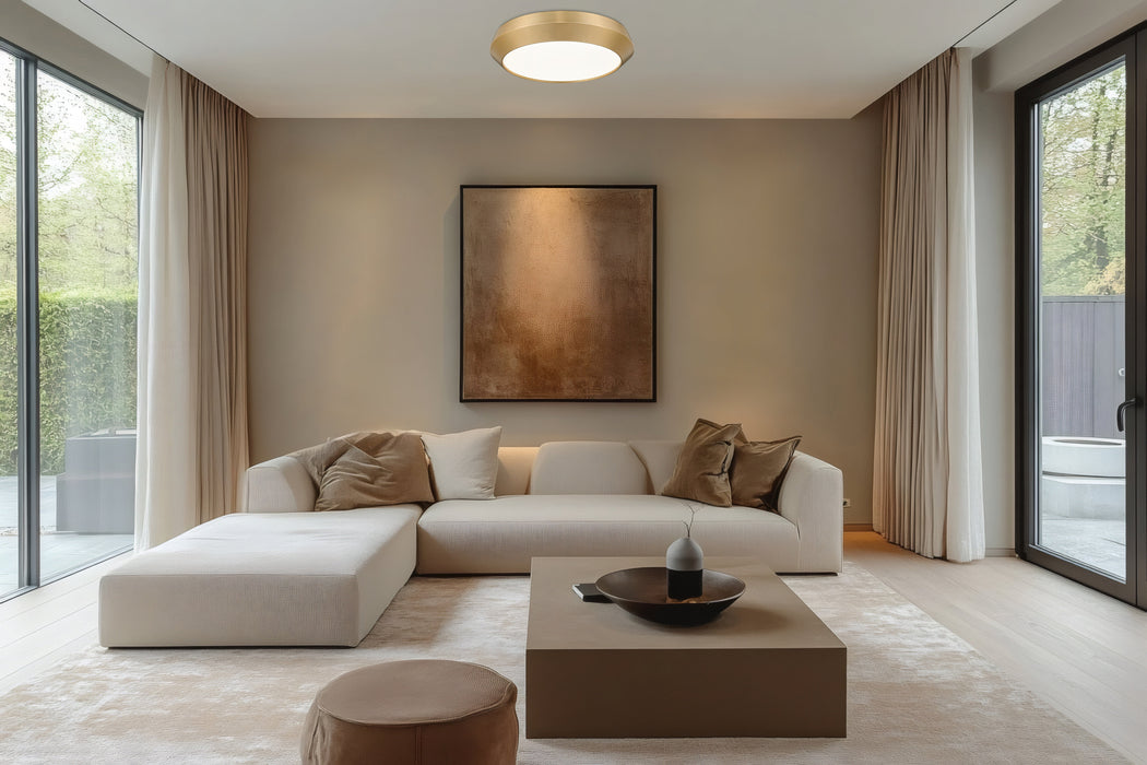 Flush Mount Z-Lite 7701F16-MGLD-LED Modern Gold Quasars 1 Light Flush Mount Z-Lite