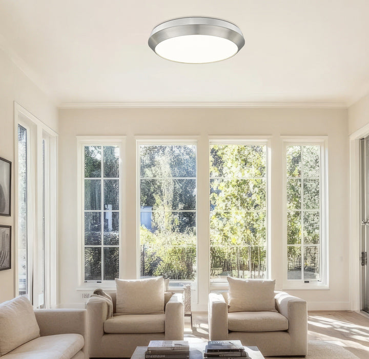 Flush Mount Z-Lite 7701F20-BN-LED Brushed Nickel Quasars 1 Light Flush Mount Z-Lite