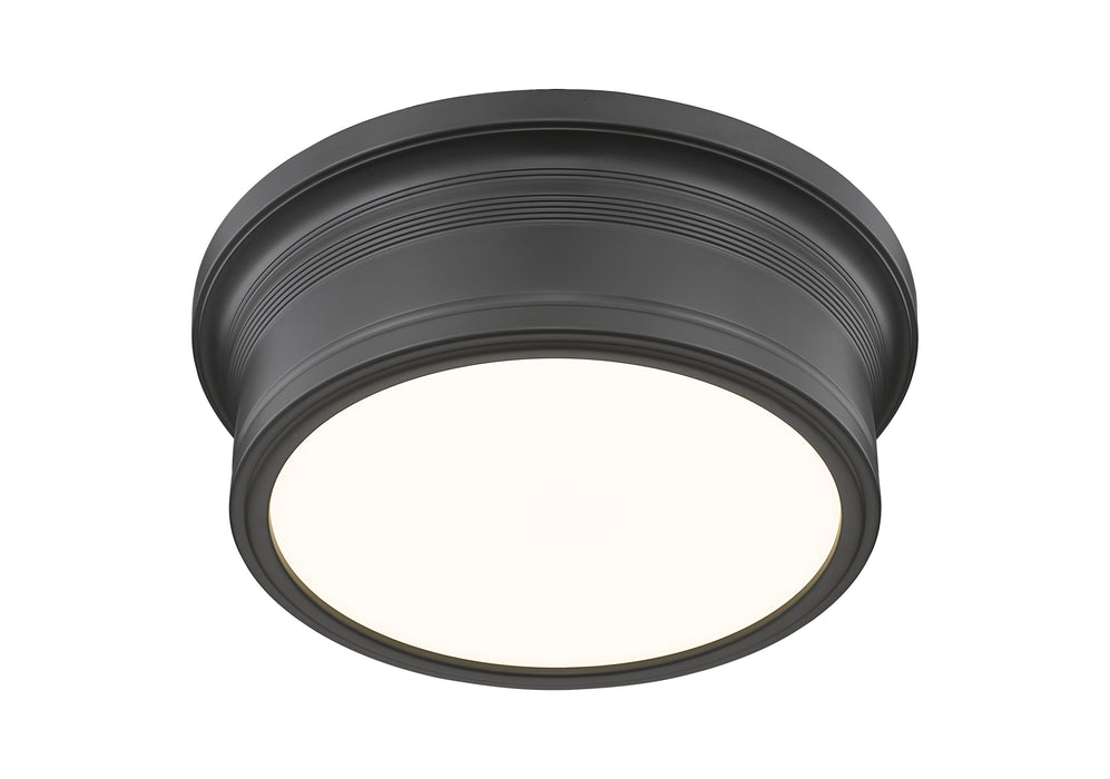 Flush Mount Z-Lite 7702F12-MB-LED Matte Black Bentley 1 Light Flush Mount Z-Lite