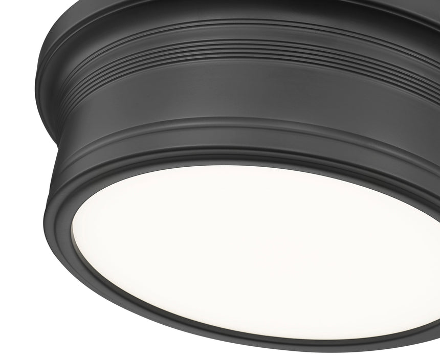 Flush Mount Z-Lite 7702F12-MB-LED Matte Black Bentley 1 Light Flush Mount Z-Lite