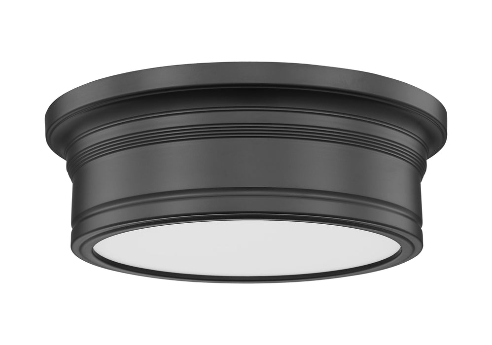 Flush Mount Z-Lite 7702F12-MB-LED Matte Black Bentley 1 Light Flush Mount Z-Lite