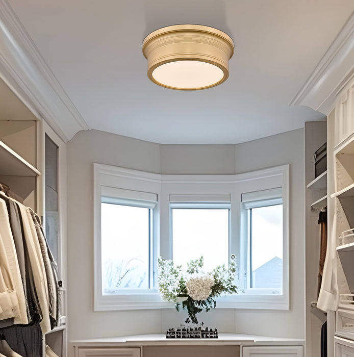 Flush Mount Z-Lite 7702F12-MGLD-LED Modern Gold Bentley 1 Light Flush Mount Z-Lite