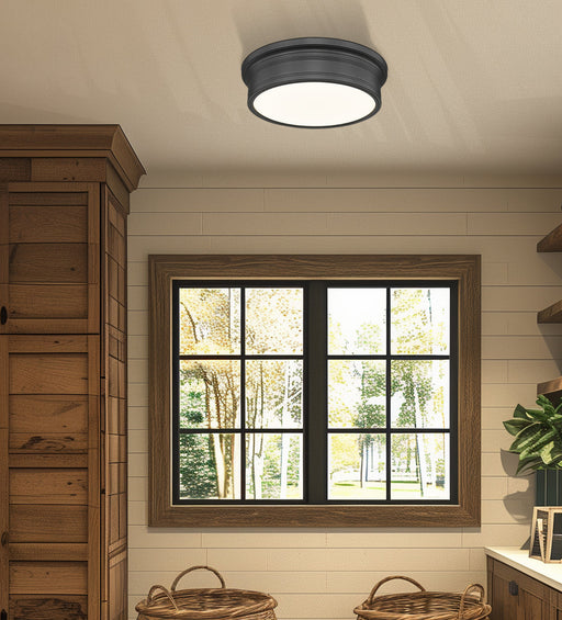 Flush Mount Z-Lite 7702F16-MB-LED Matte Black Bentley 1 Light Flush Mount Z-Lite