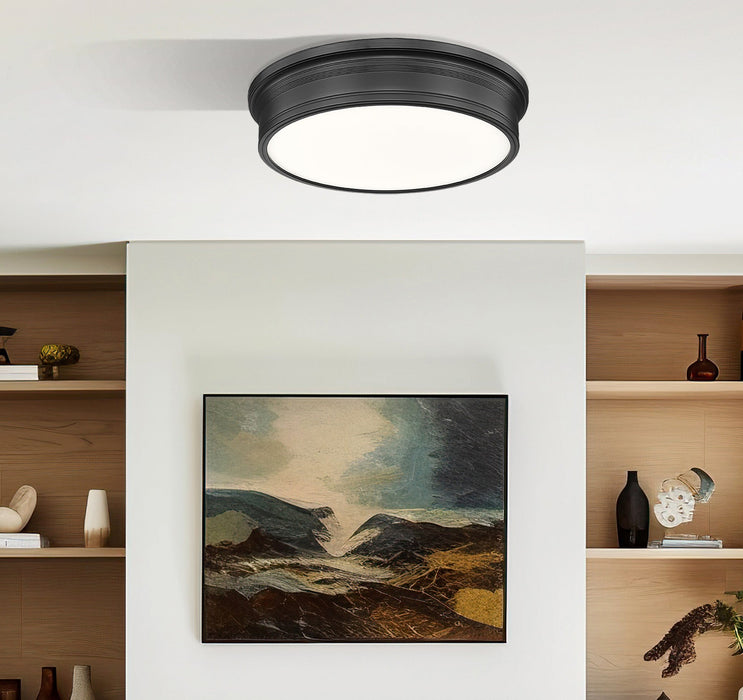 Flush Mount Z-Lite 7702F20-MB-LED Matte Black Bentley 1 Light Flush Mount Z-Lite