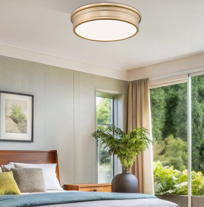 Flush Mount Z-Lite 7702F20-MGLD-LED Modern Gold Bentley 1 Light Flush Mount Z-Lite