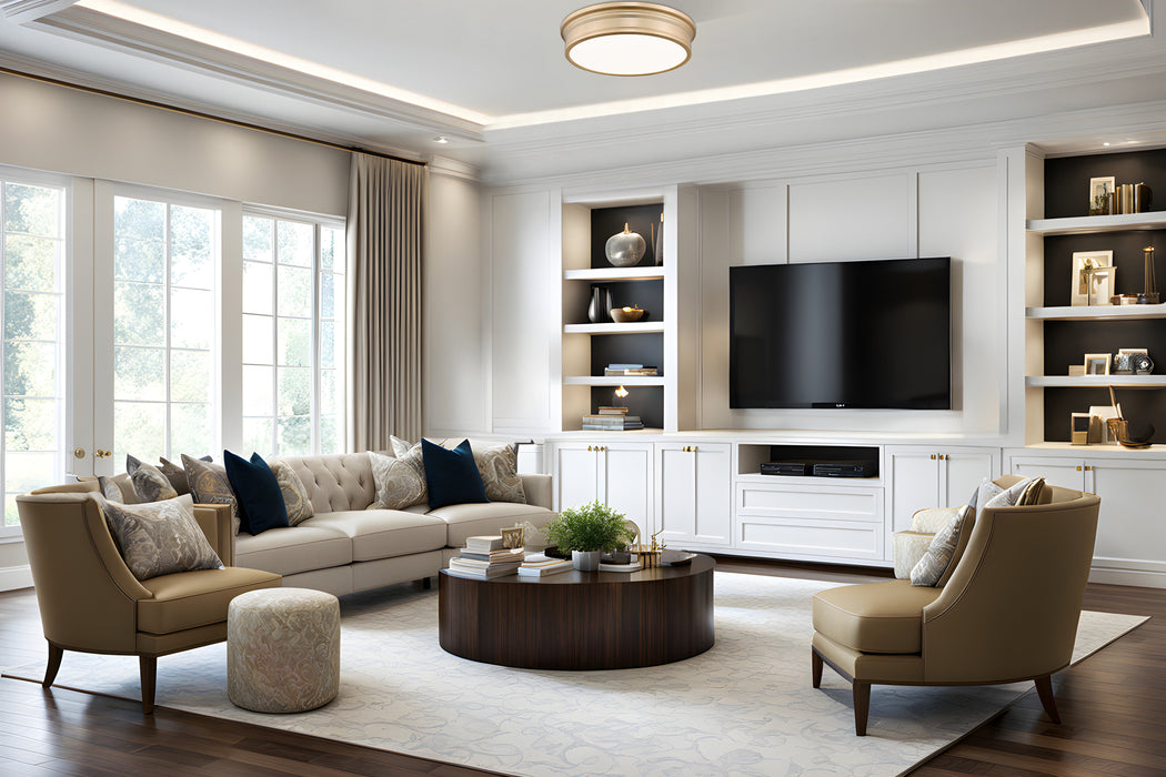 Flush Mount Z-Lite 7702F20-MGLD-LED Modern Gold Bentley 1 Light Flush Mount Z-Lite