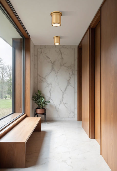 Flush Mount Z-Lite 7702F8-MGLD-LED Modern Gold Bentley 1 Light Flush Mount Z-Lite