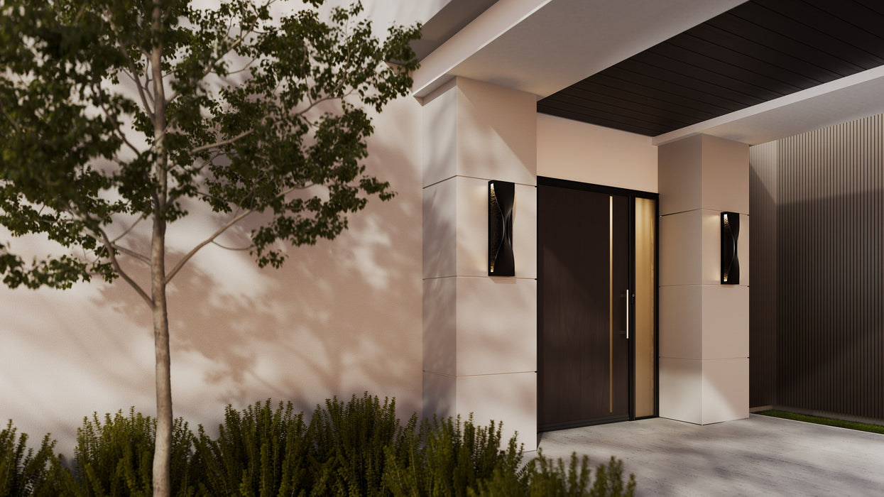 Eurofase 48973-014 Shayla 24" Sysal Gold Black Mix LED Outdoor Wall Light