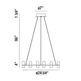 Eurofase 33724-010 Netto 25" Chrome LED Pendant Light
