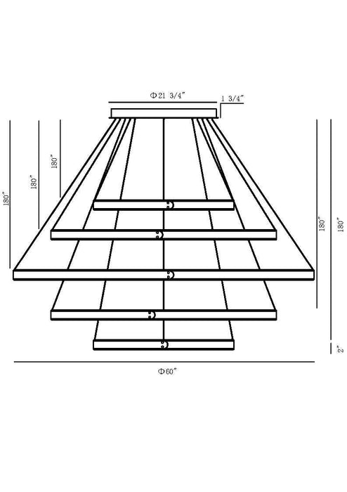 Eurofase 43901-036 Verdura 60" Matte Grey LED Chandelier