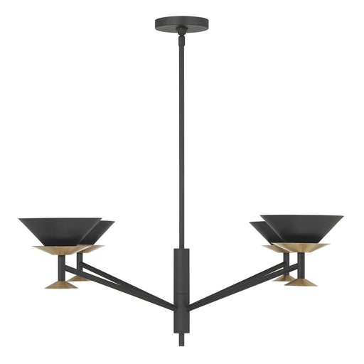 Chandelier Thesis 207316A Tremolo 36 inch 4 light Textured Black and Champagne Gold Chandelier THESIS