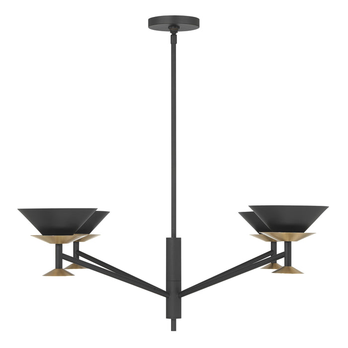 Chandelier Thesis 207316A Tremolo 36 inch 4 light Textured Black and Champagne Gold Chandelier THESIS