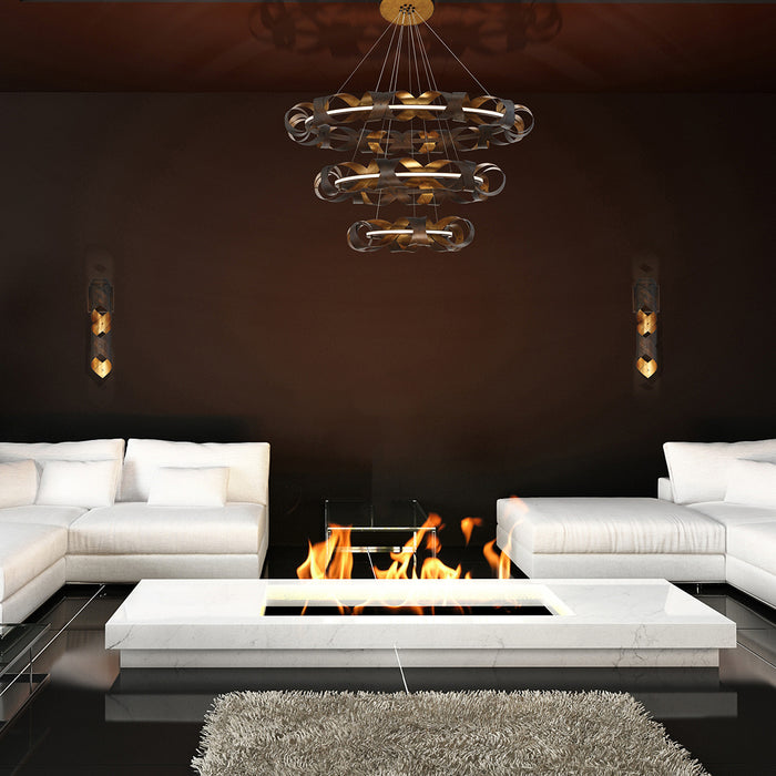 Eurofase 30082-014 Banderia 44" Bronze-Gold Mix LED Chandelier