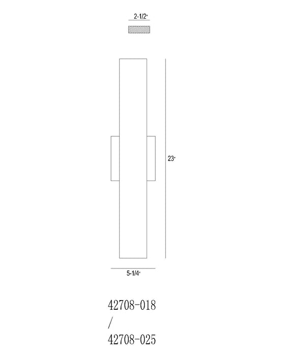Eurofase 42708-018 Annette 23" Powder Coat Black LED Outdoor Wall Light