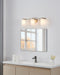 Vanity Light Thesis 207042A Bedminster 24 inch 3 light Brushed Nickel Vanity Light with Etched Opal Ribbed Glass Shades THESIS