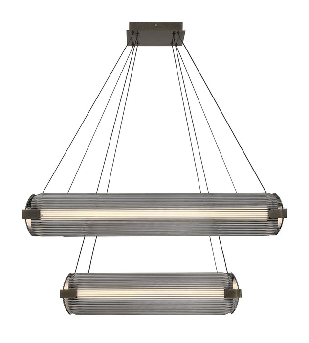 Eurofase 50055-012 Neoness 34" Weathered Brass LED Chandelier