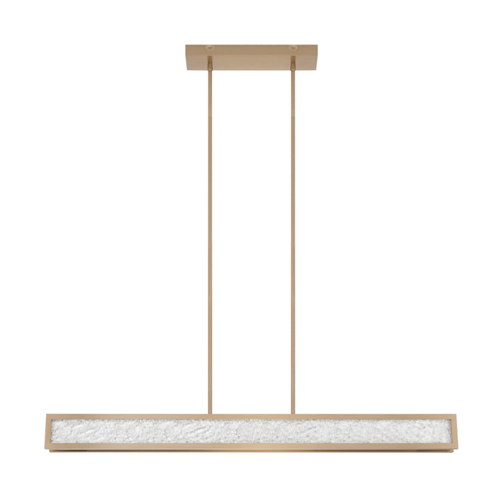 Chandelier Thesis 207413A Courtney 48 inch Champagne Gold 5CCT LED Linear Chandelier with Clear Water Glass THESIS