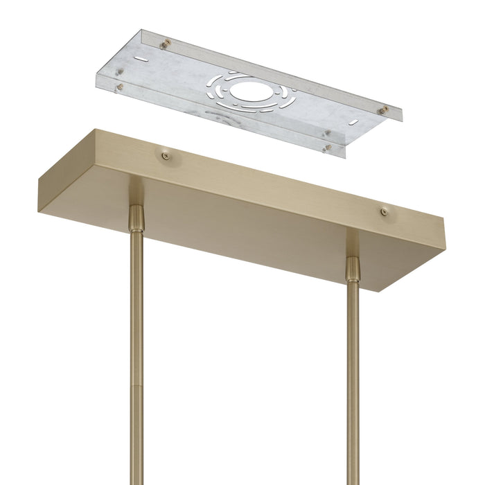 Chandelier Thesis 207413A Courtney 48 inch Champagne Gold 5CCT LED Linear Chandelier with Clear Water Glass THESIS