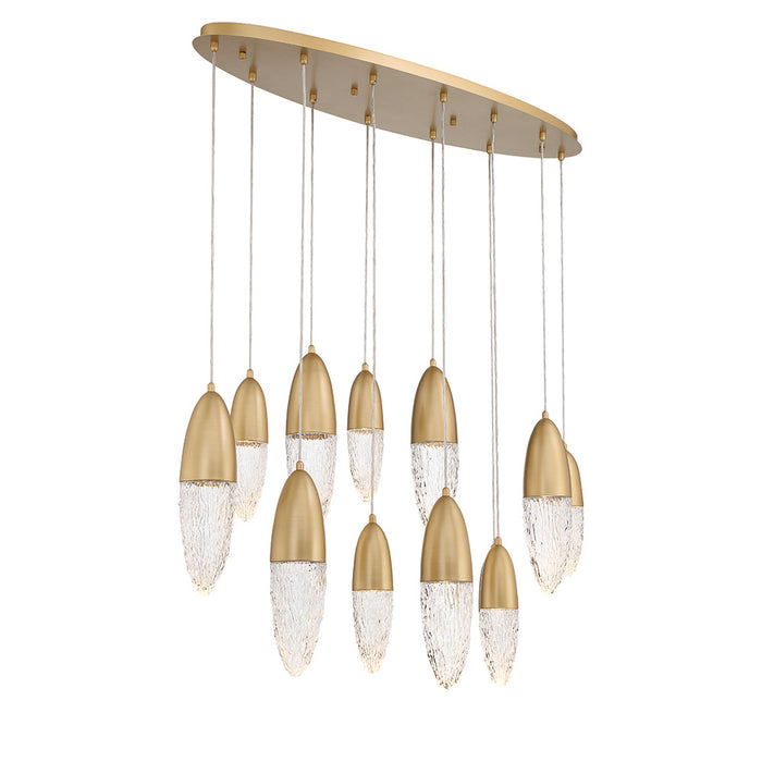 Eurofase 43861-035 Ecrou 44" Satin Gold Paint LED Chandelier