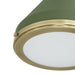 Pendant Light Thesis 207401A Doyle 13 inch 1 light Natural Brass Pendant Light with Matte Green Metal Shade THESIS