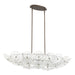 Chandelier Thesis 207309A Avril 42 inch 8 light Forged Bronze Chandelier with Clear Starburst Glass Shade THESIS