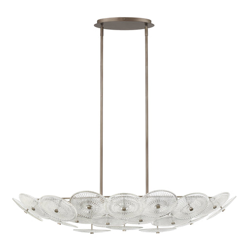 Chandelier Thesis 207309A Avril 42 inch 8 light Forged Bronze Chandelier with Clear Starburst Glass Shade THESIS