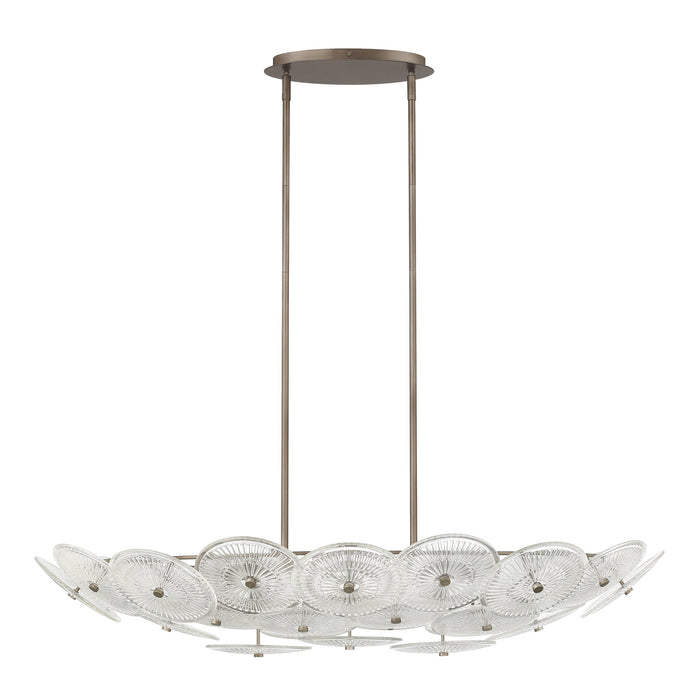Chandelier Thesis 207309A Avril 42 inch 8 light Forged Bronze Chandelier with Clear Starburst Glass Shade THESIS