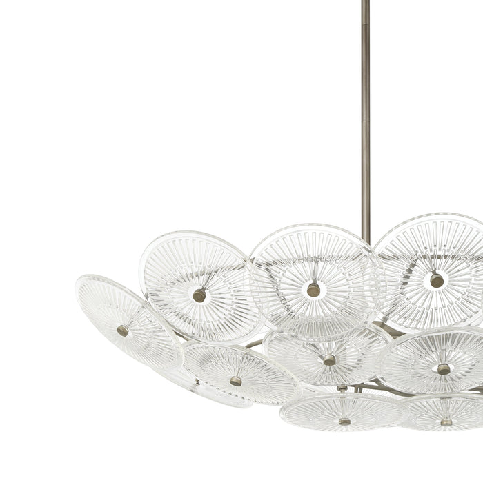 Chandelier Thesis 207309A Avril 42 inch 8 light Forged Bronze Chandelier with Clear Starburst Glass Shade THESIS