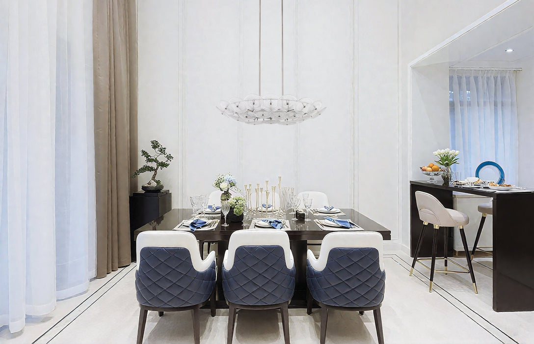 Chandelier Thesis 207309A Avril 42 inch 8 light Forged Bronze Chandelier with Clear Starburst Glass Shade THESIS