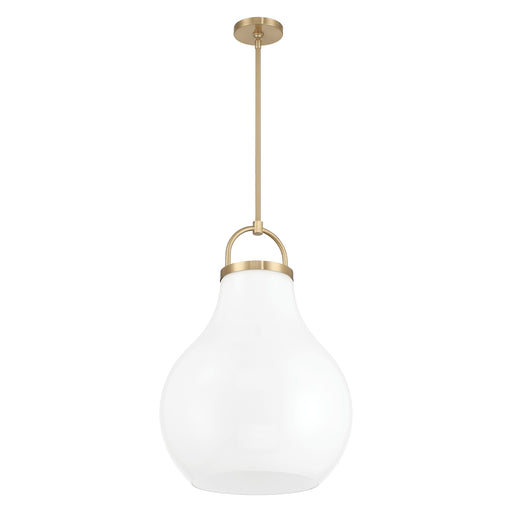 Pendant Light Thesis 207655A Mansfield 18 inch 1 light Champagne Gold Pendant Light with Opal Glass Shade THESIS