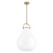 Pendant Light Thesis 207655A Mansfield 18 inch 1 light Champagne Gold Pendant Light with Opal Glass Shade THESIS