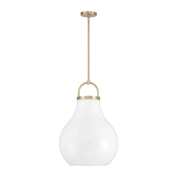 Pendant Light Thesis 207655A Mansfield 18 inch 1 light Champagne Gold Pendant Light with Opal Glass Shade THESIS