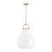 Pendant Light Thesis 207655A Mansfield 18 inch 1 light Champagne Gold Pendant Light with Opal Glass Shade THESIS