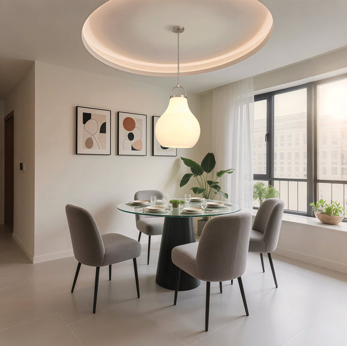 Pendant Light Thesis 207655A Mansfield 18 inch 1 light Champagne Gold Pendant Light with Opal Glass Shade THESIS