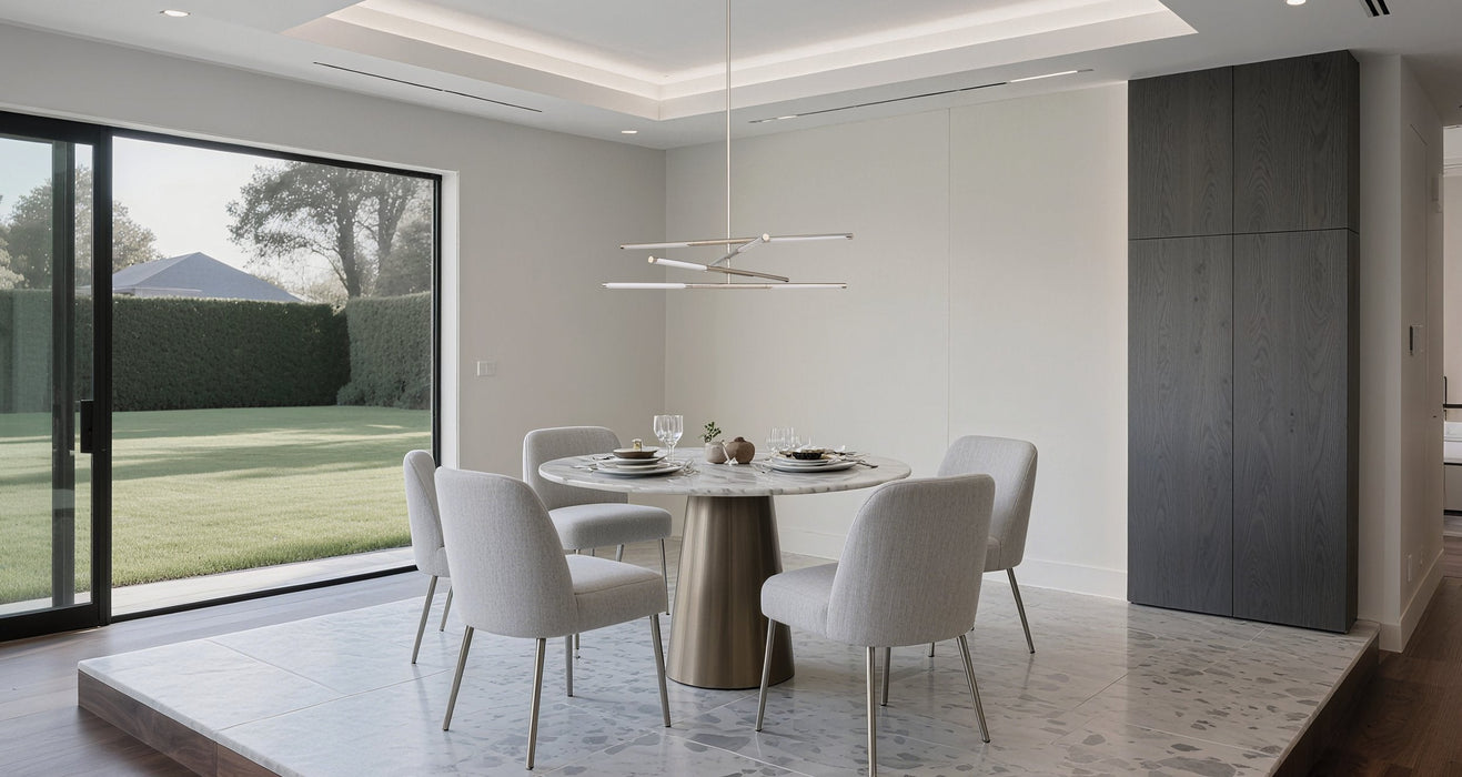 Chandelier Thesis 207285A Overture 36 inch 8 light Polished Nickel 5CCT LED Chandelier THESIS