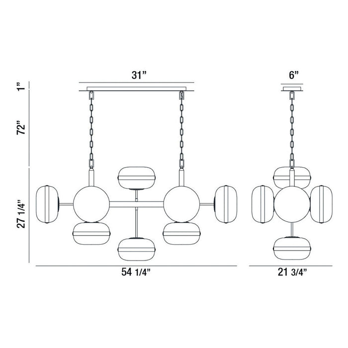 Eurofase 37089-016 Nottingham 54" Antique Brass Chandelier