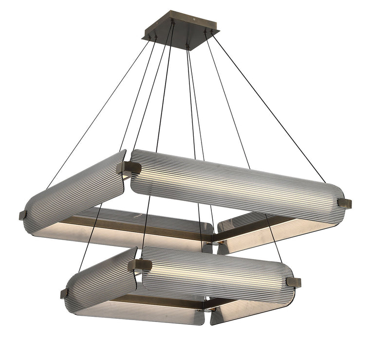 Eurofase 50055-012 Neoness 34" Weathered Brass LED Chandelier