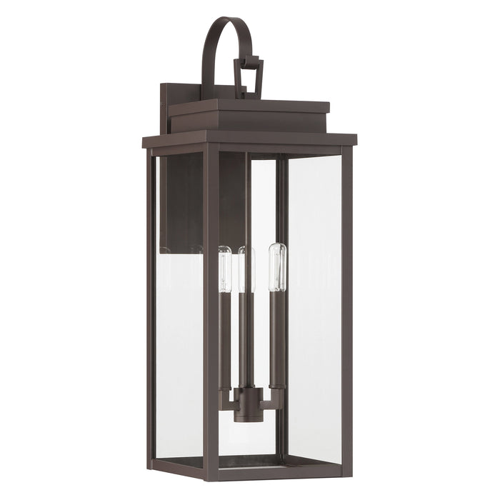 Exterior Wall Sconce Thesis 207751A Hillside 25 inch 3 light Dark Bronze Exterior Wall Sconce with Clear Glass THESIS