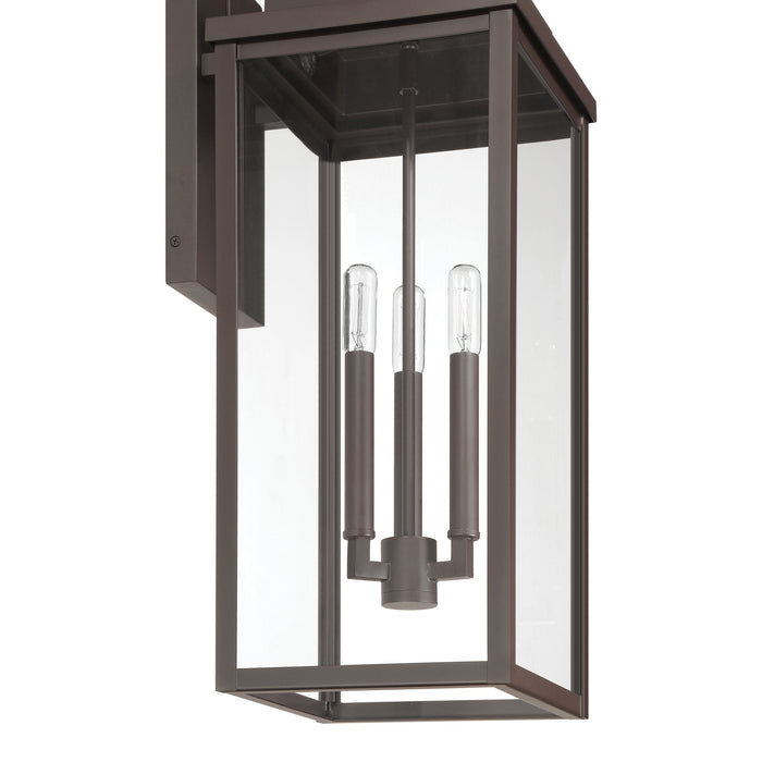 Exterior Wall Sconce Thesis 207751A Hillside 25 inch 3 light Dark Bronze Exterior Wall Sconce with Clear Glass THESIS