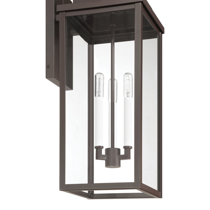 Exterior Wall Sconce Thesis 207751A Hillside 25 inch 3 light Dark Bronze Exterior Wall Sconce with Clear Glass THESIS