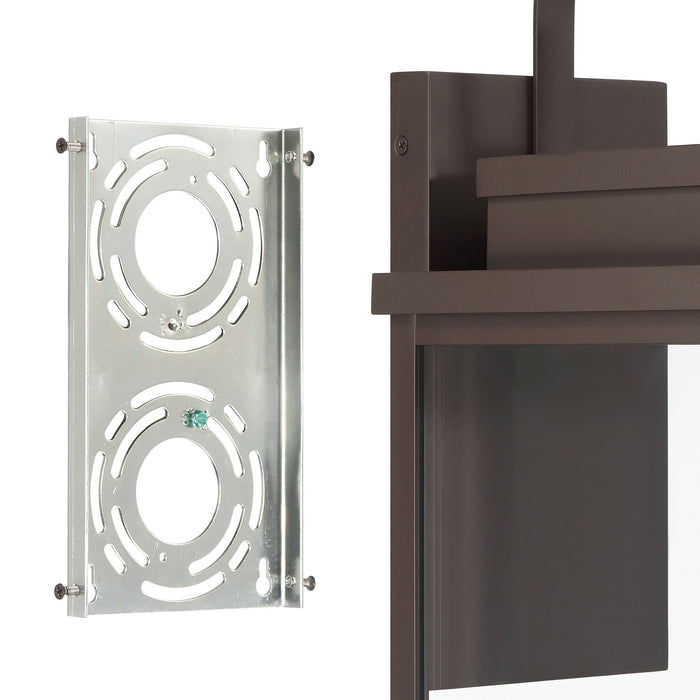 Exterior Wall Sconce Thesis 207751A Hillside 25 inch 3 light Dark Bronze Exterior Wall Sconce with Clear Glass THESIS