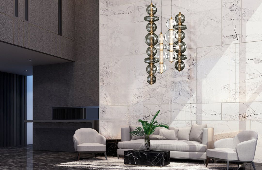 Eurofase 48960-014 Atomo 50" Gold LED Chandelier