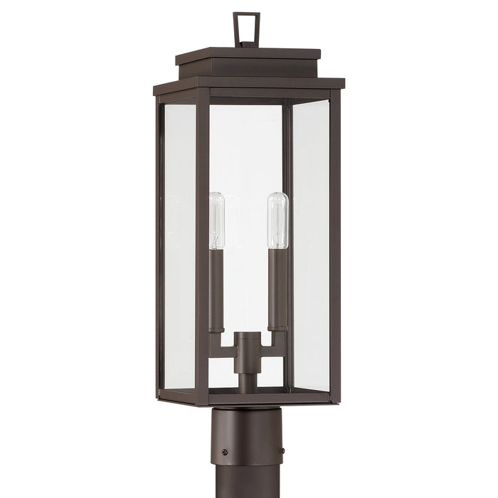 Exterior Post Light Thesis 207753A Hillside 20 inch 2 light Dark Bronze Exterior Post Light with Clear Glass THESIS